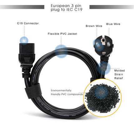 Maszyna elektroniczna C13 C14 Kabel zasilający HO55VV-F Przedłużacz wtyczki EU