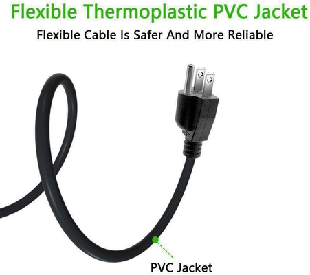 Termoplastyczny przewód zasilający z PVC Kabel zasilający do telewizora typu SJT US 3 Prong