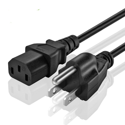3-stykowy standardowy kabel zasilający US IEC C13 PVC Czysta miedź UL Safety Approved
